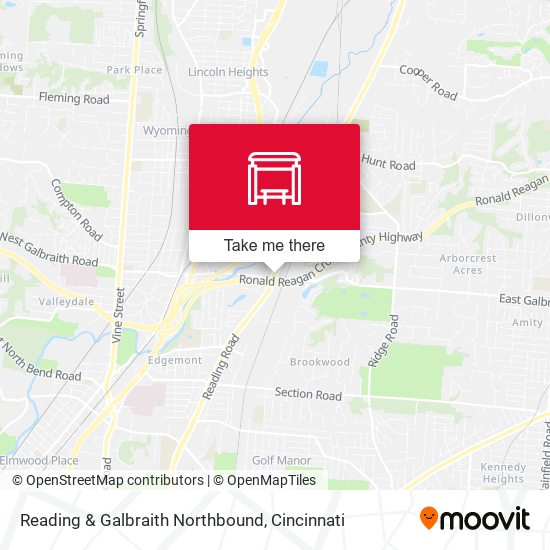 Reading & Galbraith Northbound map