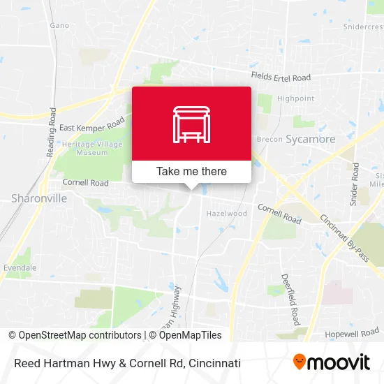 Reed Hartman Hwy & Cornell Rd map