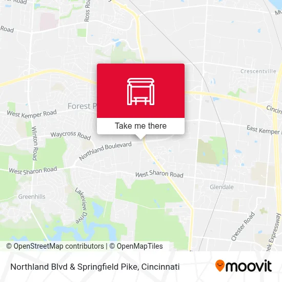 Northland Blvd & Springfield Pike map