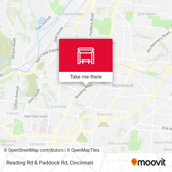 Reading Rd & Paddock Rd map