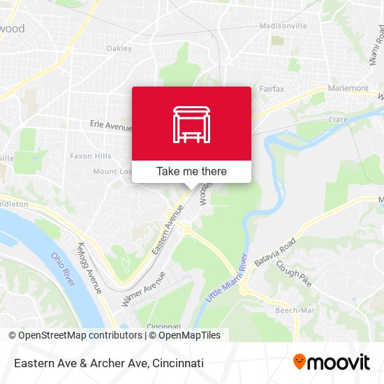 Eastern Ave & Archer Ave map