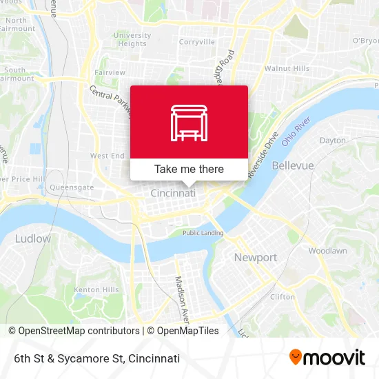 6th St & Sycamore St map