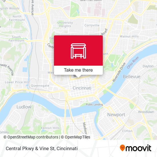 Mapa de Central Pkwy & Vine St