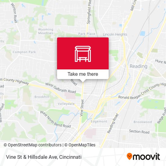 Vine St & Hillsdale Ave map
