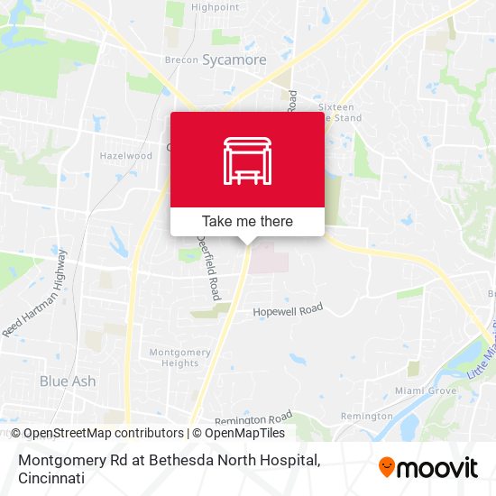 Montgomery Rd at Bethesda North Hospital map