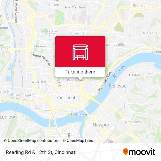 Reading Rd & 12th St map