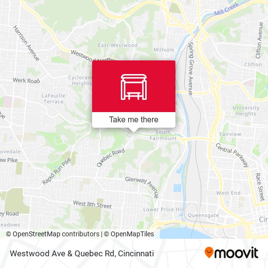 Westwood Ave & Quebec Rd map