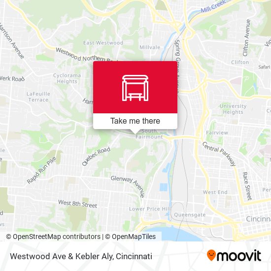 Westwood Ave & Kebler Aly map
