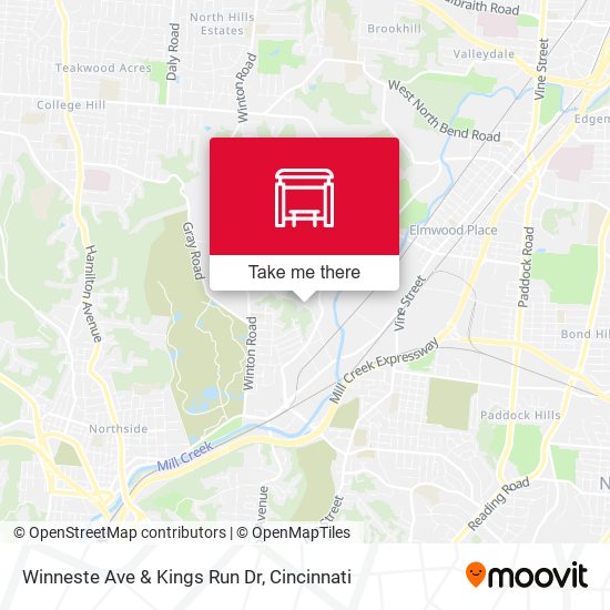 Winneste Ave & Kings Run Dr map