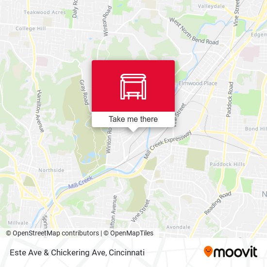 Este Ave & Chickering Ave map