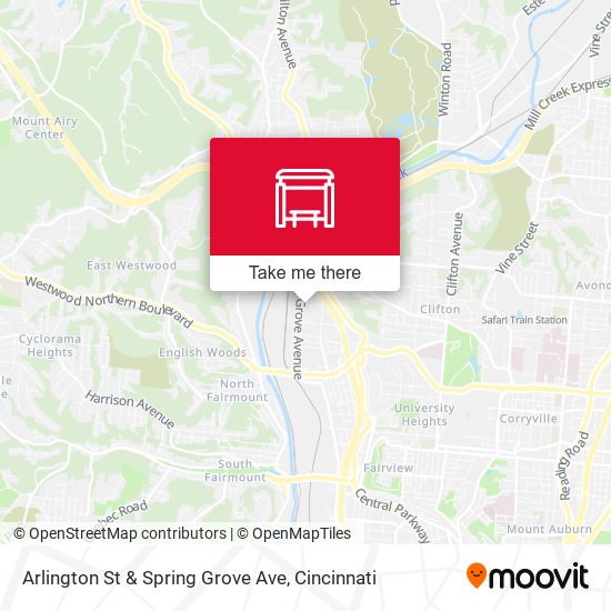 Arlington St & Spring Grove Ave map