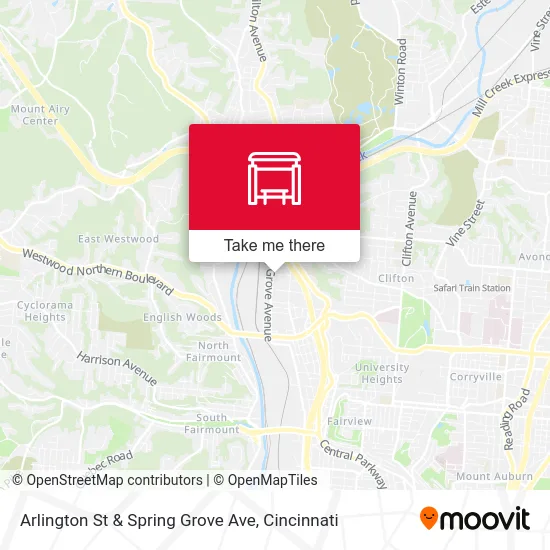 Arlington St & Spring Grove Ave map