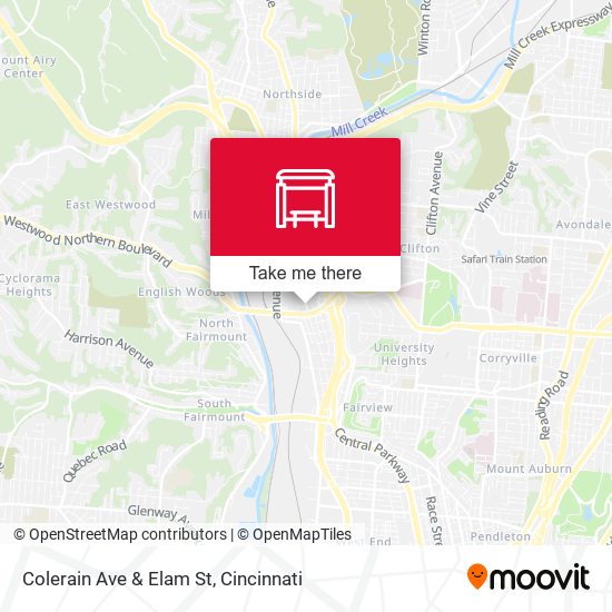 Colerain Ave & Elam St map