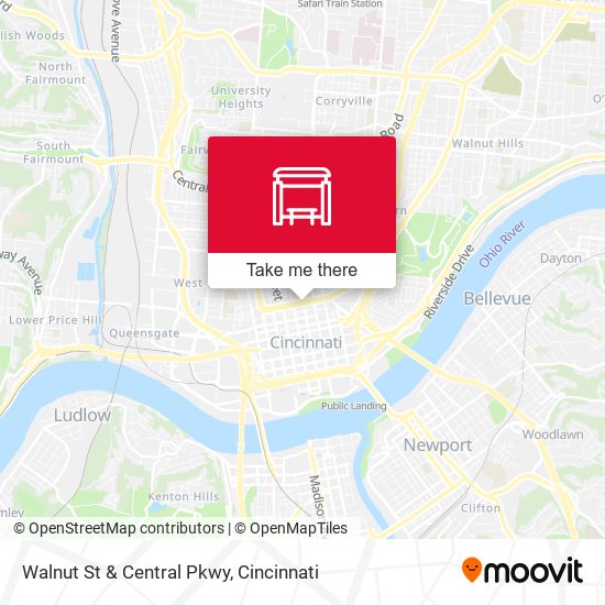 Walnut St & Central Pkwy map