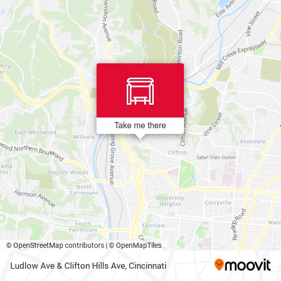 Ludlow Ave & Clifton Hills Ave map
