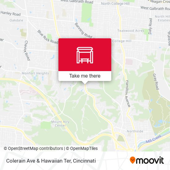 Colerain Ave & Hawaiian Ter map