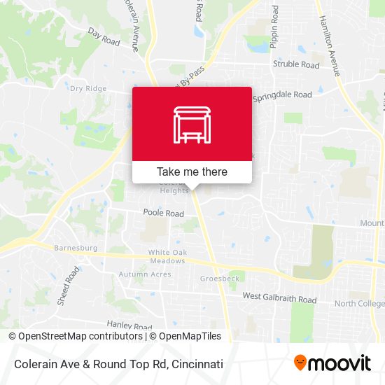 Colerain Ave & Round Top Rd map