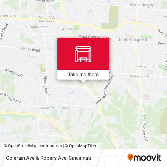 Colerain Ave & Robers Ave map