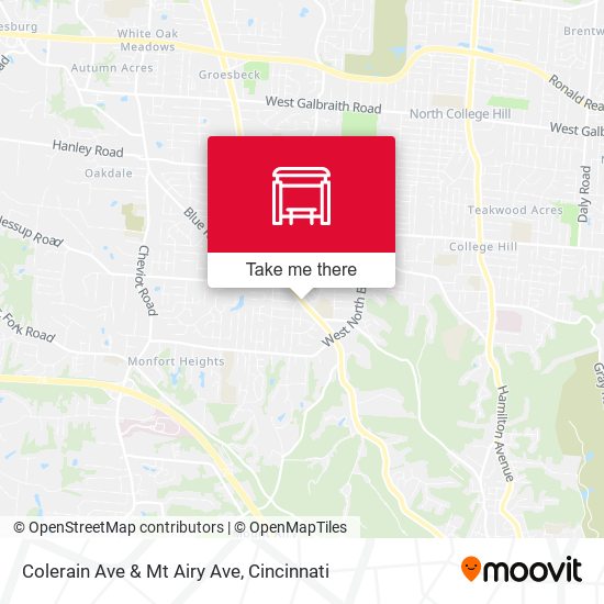 Colerain Ave & Mt Airy Ave map