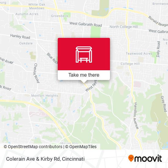 Colerain Ave & Kirby Rd map