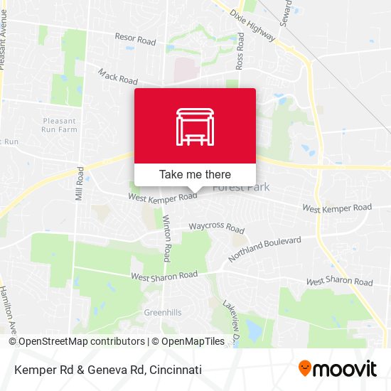 Kemper Rd & Geneva Rd map