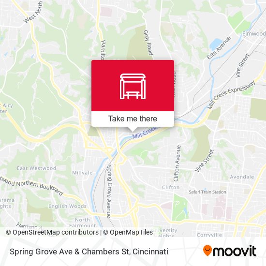 Spring Grove Ave & Chambers St map