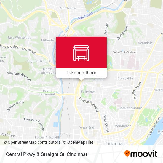 Central Pkwy & Straight St map