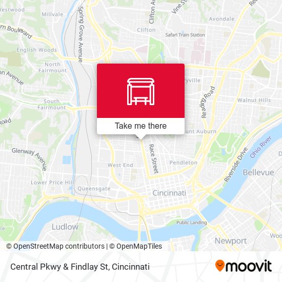 Central Pkwy & Findlay St map