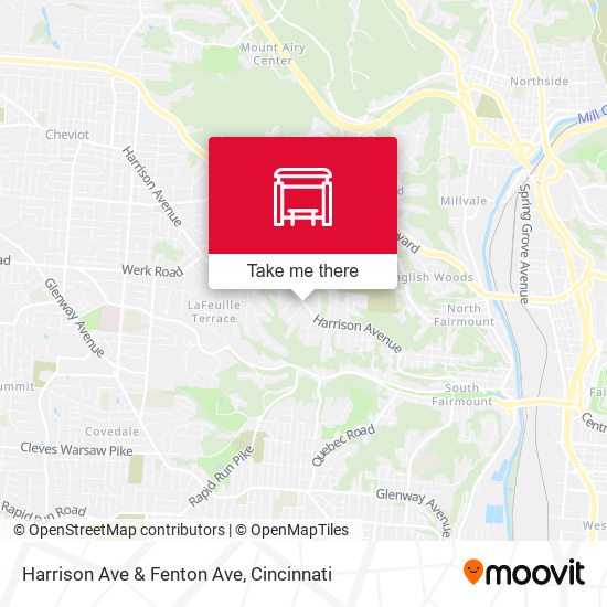Harrison Ave & Fenton Ave map