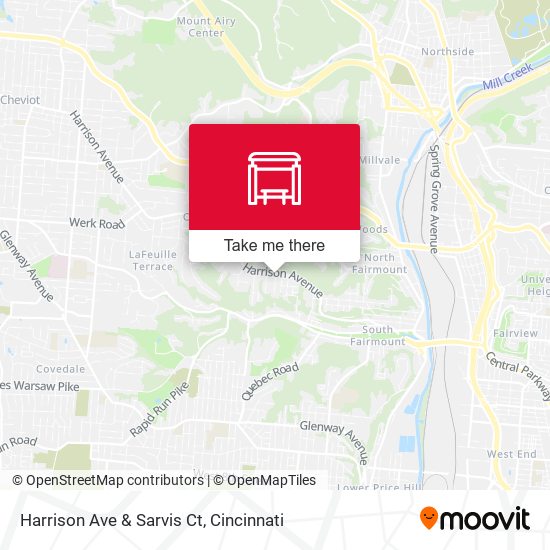 Harrison Ave & Sarvis Ct map