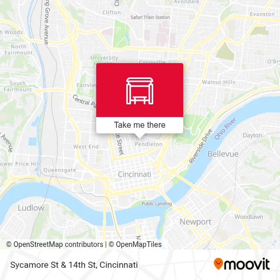 Sycamore St & 14th St map