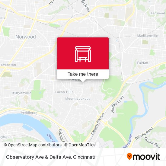 Observatory Ave & Delta Ave map