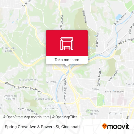 Spring Grove Ave & Powers St map