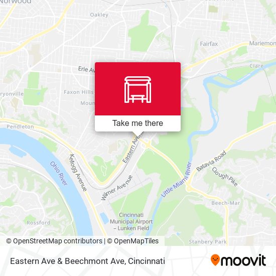 Eastern Ave & Beechmont Ave map