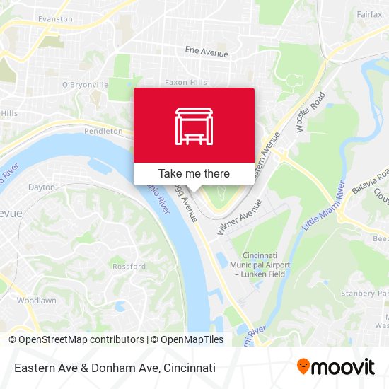 Eastern Ave & Donham Ave map