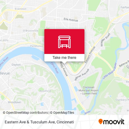 Eastern Ave & Tusculum Ave map