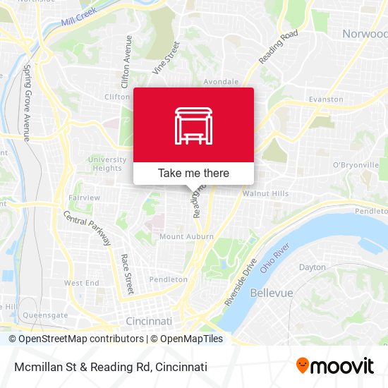 Mcmillan St & Reading Rd map
