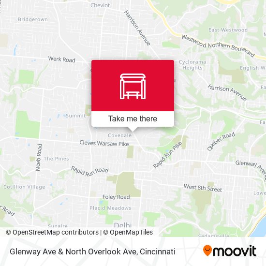 Glenway Ave & North Overlook Ave map