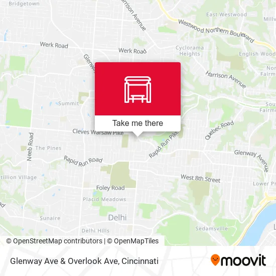 Mapa de Glenway Ave & Overlook Ave