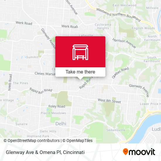Glenway Ave & Omena Pl map