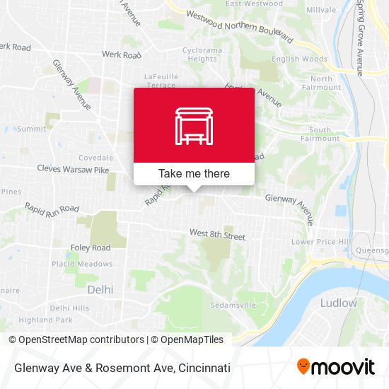 Glenway Ave & Rosemont Ave map