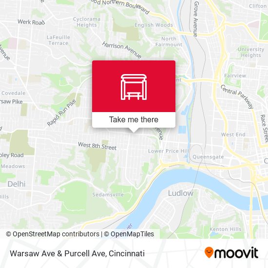 Warsaw Ave & Purcell Ave map