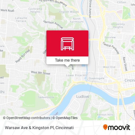 Warsaw Ave & Kingston Pl map