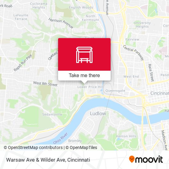 Warsaw Ave & Wilder Ave map
