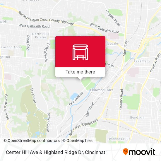 Mapa de Center Hill Ave & Highland Ridge Dr