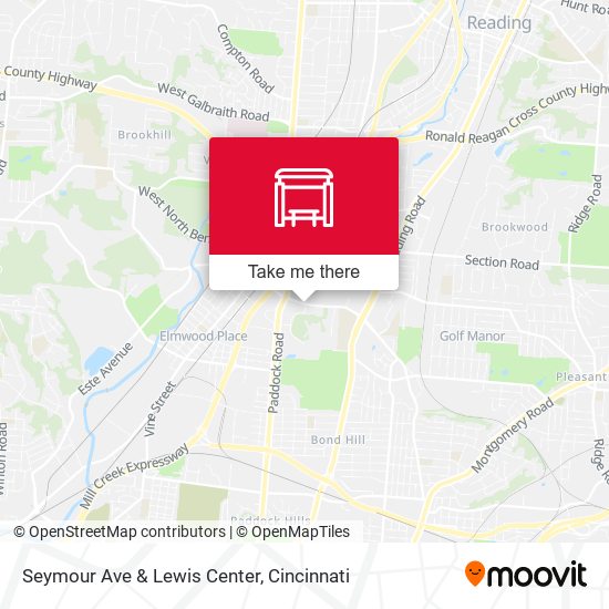 Seymour Ave & Lewis Center map