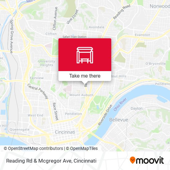 Mapa de Reading Rd & Mcgregor Ave