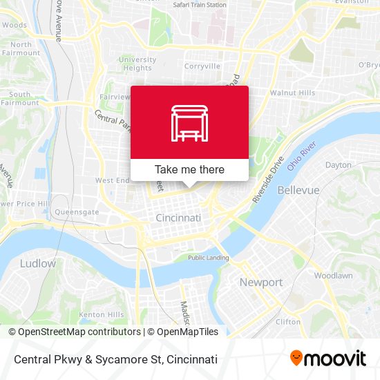 Central Pkwy & Sycamore St map