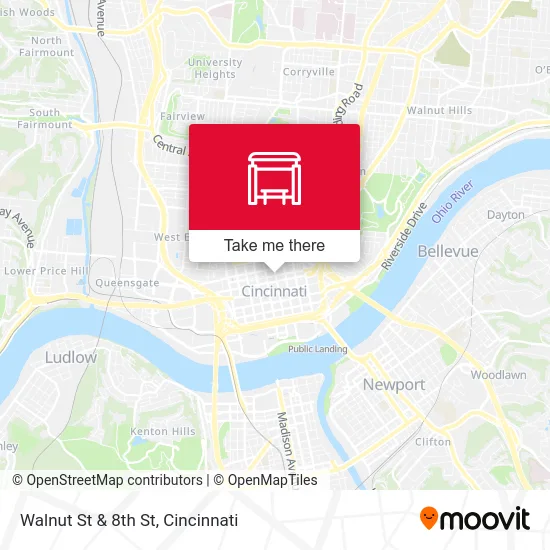 Walnut St & 8th St map