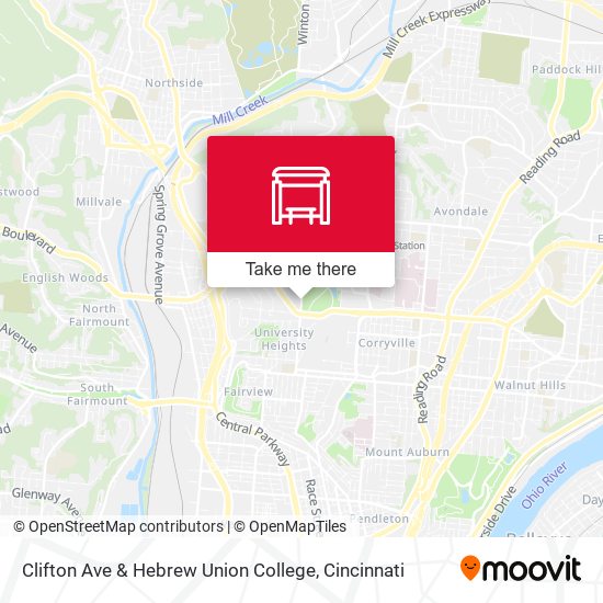 Mapa de Clifton Ave & Hebrew Union College